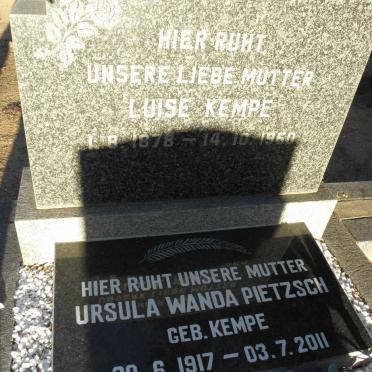 KEMPE Luise 1878-1960 :: PIETZSCH Ursula Wanda nee KEMPE 1917-2011