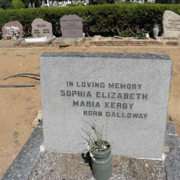 KERBY Sophia Elizabeth Maria nee GALLOWAY