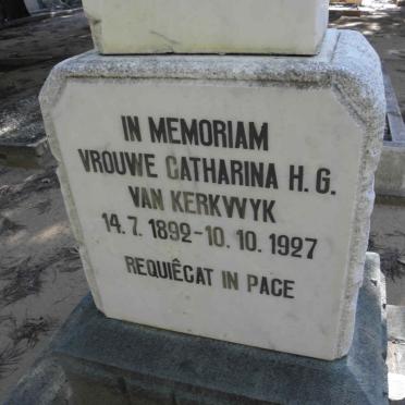 KERKWYK Catharina H.G., van 1892-1927