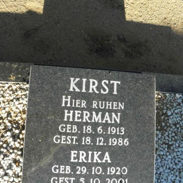 KIRST Herman 1913-1986 &amp; Erika 1920-2001