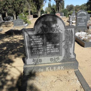 KLERK Abraham Johannes, de 1894-1961