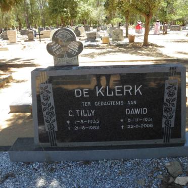 KLERK Dawid, de 1931-2005 &amp; C. Tilly 1933-1982 :: DE KLERK Johan Jurgens 1962-1987 &amp; Hester Johanna HANEKOM 1965-1987