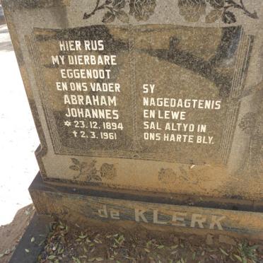KLERK Abraham Johannes, de 1894-1961