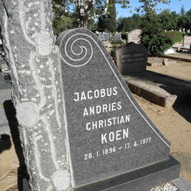 KOEN Jacobus Andries Christian 1896-1977