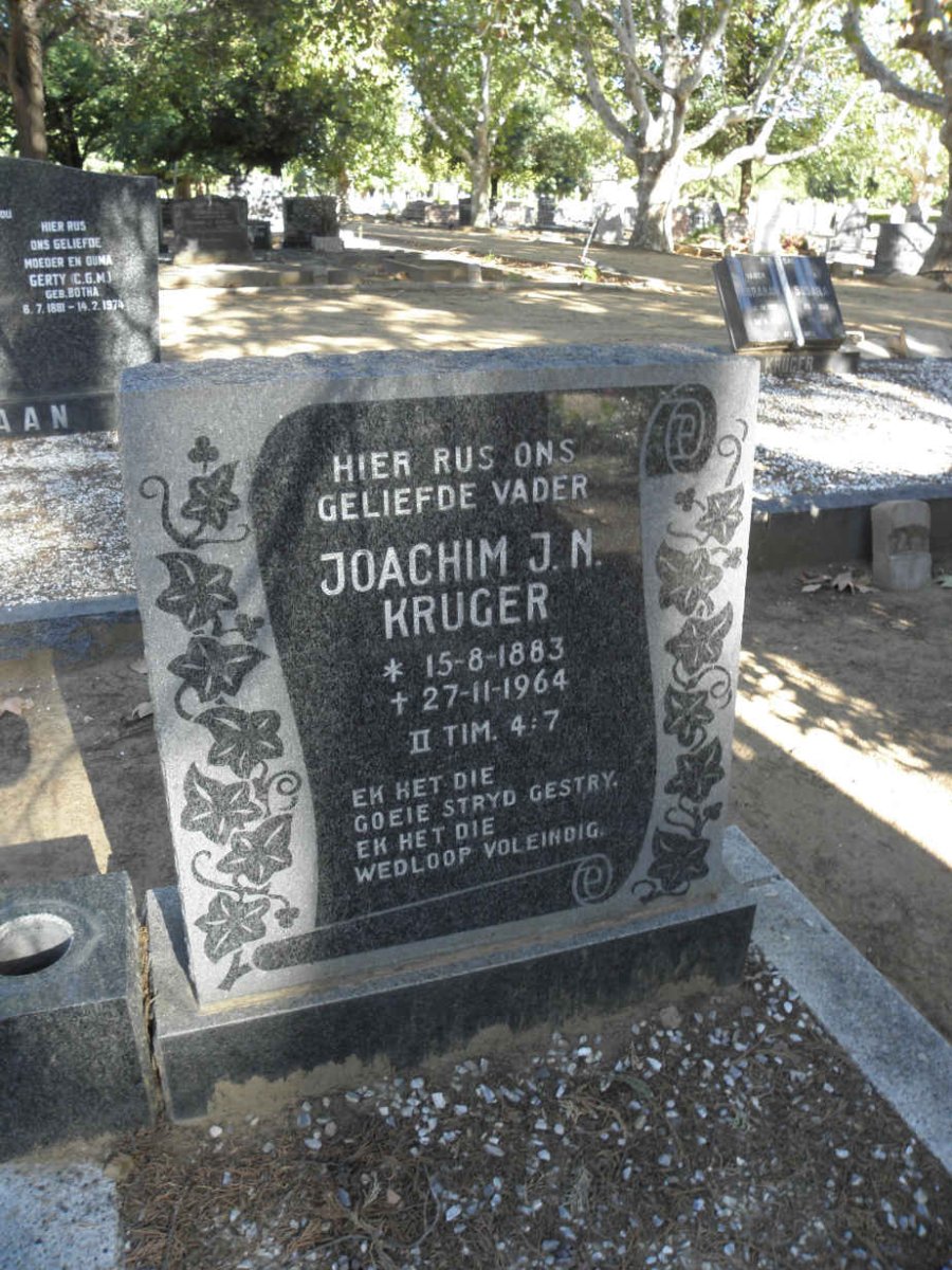 KRUGER Joachim J.N. 1883-1964