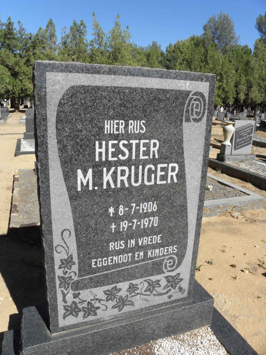 KRUGER Hester M. 1906-1970