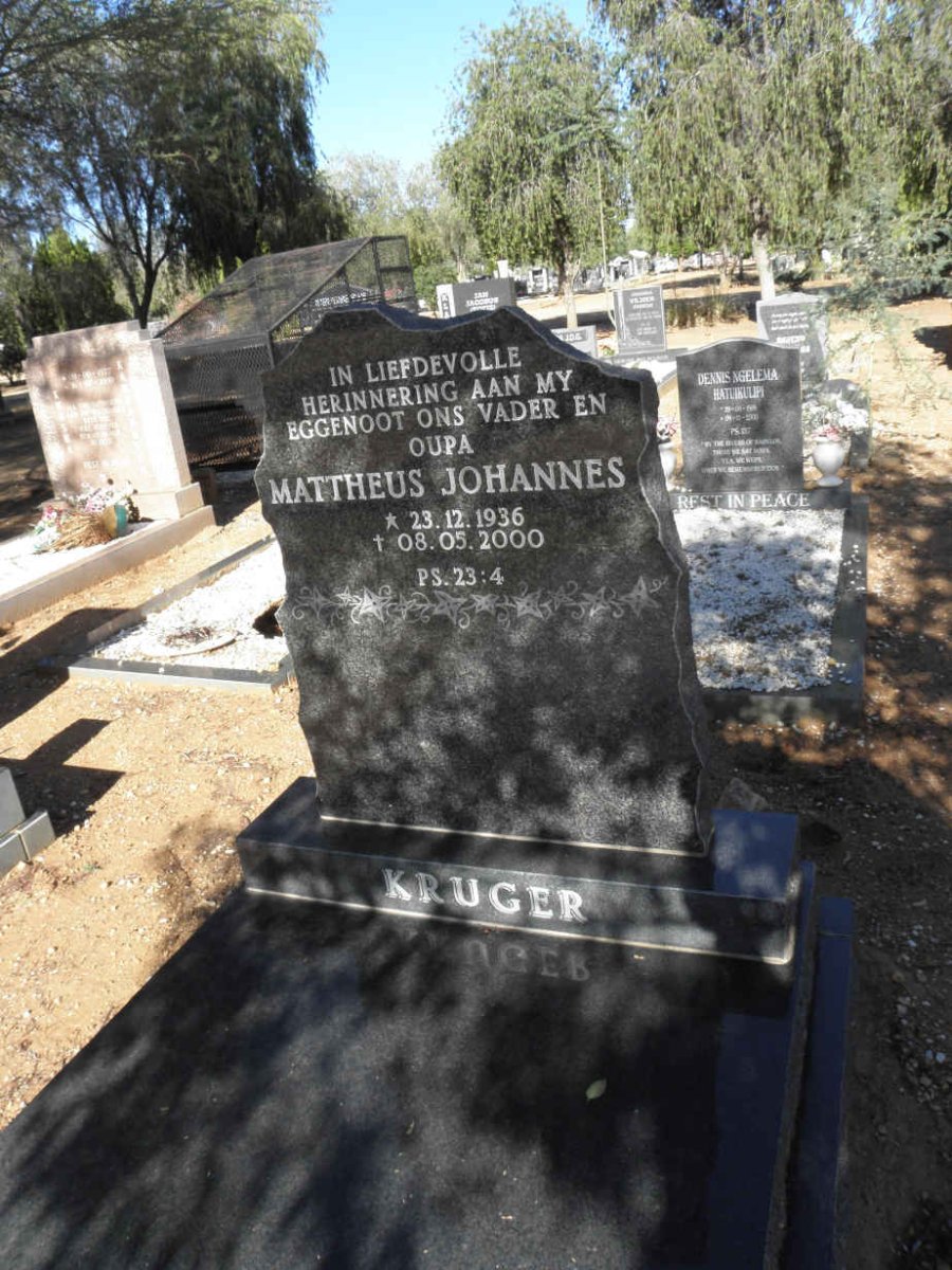 KRUGER Mattheus Johannes 1936-2000