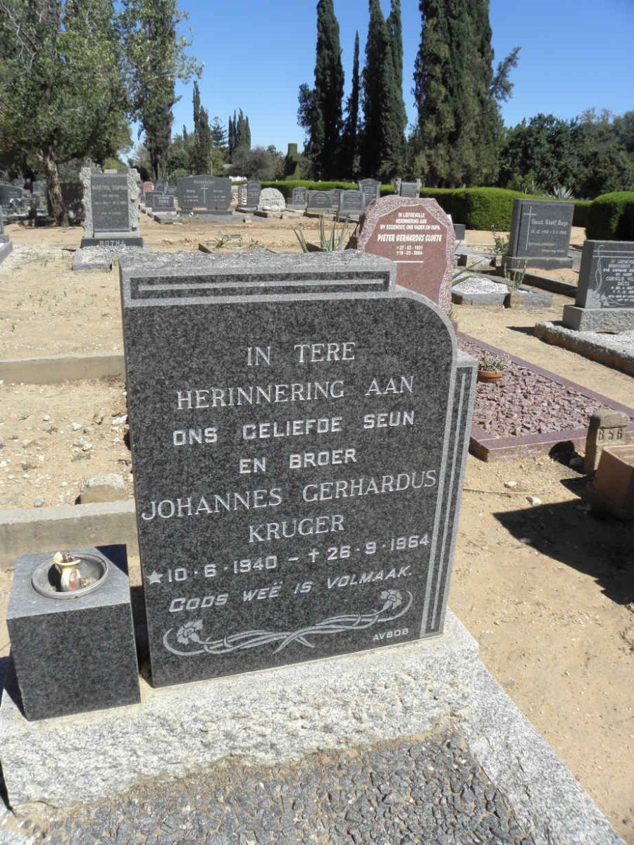 KRUGER Johannes Gerhardus 1940-1964