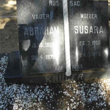 KRUGER Abraham 1902-1979 &amp; Susara 1900-1976