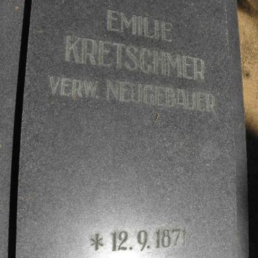 KRETSCHMER Emilie nee NEUGEBAUER 1871-1956