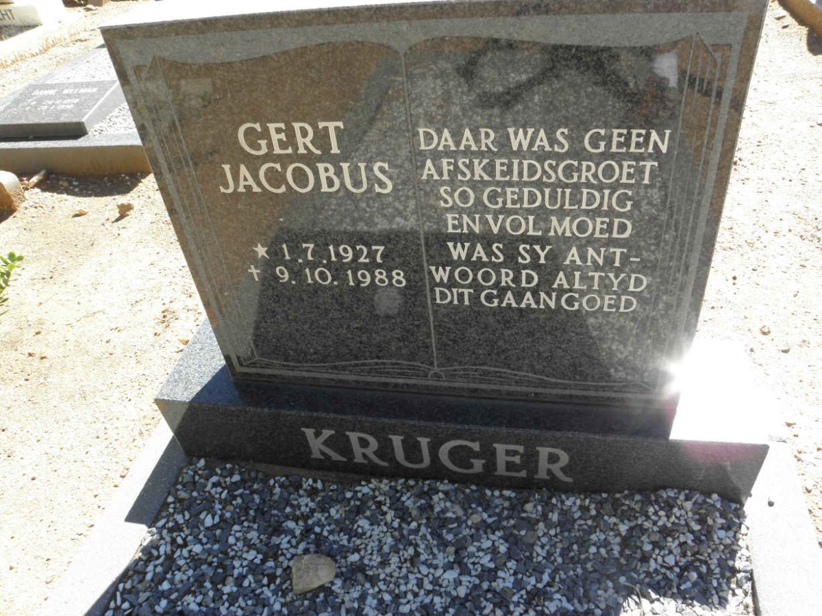 KRUGER Gert Jacobus 1927-1988