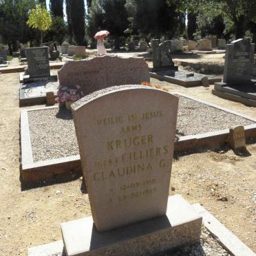 KRUGER Claudina G. nee CILLIERS 1910-1989