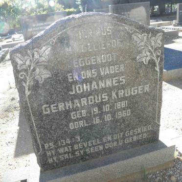KRUGER Johannes Gerhardus 1881-1960