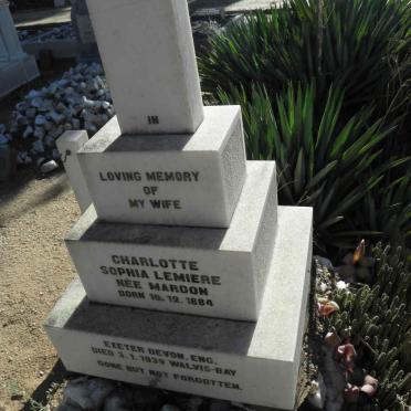 LEMIERE Charlotte Sophia nee MARDON 1884-1939