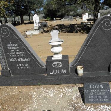 LOUW Daniel, de VILLIERS 1891-1972 &amp; Dedrika Johanna LE GRANGE 1896-1981