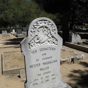 MILLER Hester Magdalena nee JANEKE 1881-1954