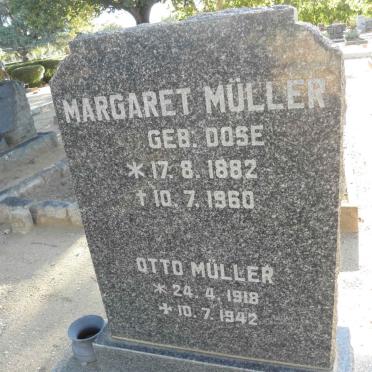 MÜLLER Margaret nee DOSE 1892-1960 :: MÜLLER Otto 1918-1942