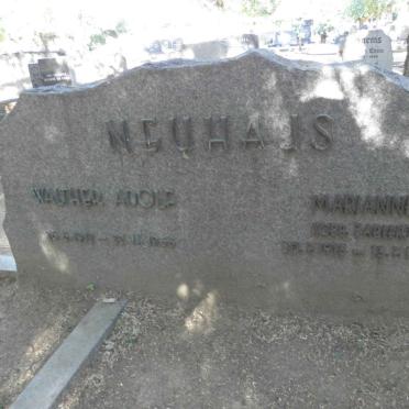 NEUHAUS Walther Adolf 1912-1968 &amp; Marianne ZABLER 1915-1999