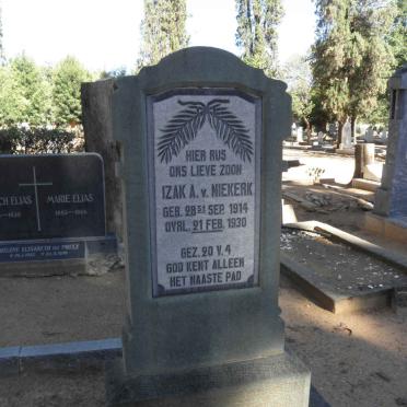 NIEKERK Izak A., v. 1914-1930