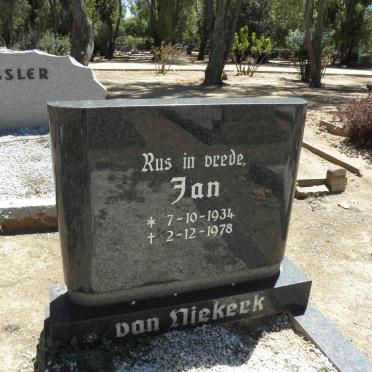 NIEKERK Jan, van 1934-1978 