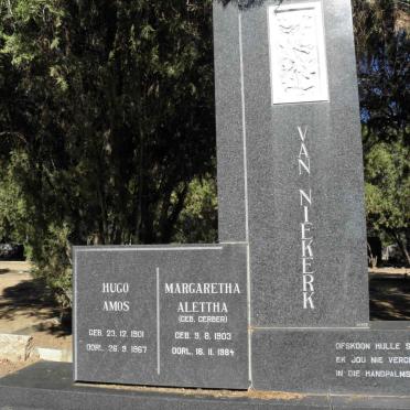 NIEKERK Hugo Amos, van 1901-1967 &amp; Margaretha Alettha GERBER 1903-1984