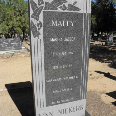 NIEKERK Martha Jacoba, van 1885-1971