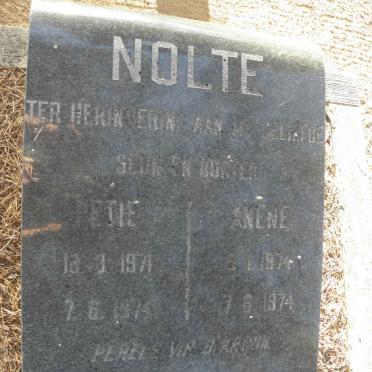 NOLTE Petie 1971-1974 :: NOLTE Anene 1974-1974
