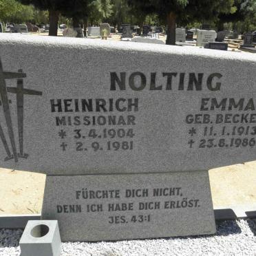 NOLTING Heinrich 1904-1981 &amp; Emma BECKER 1913-1986