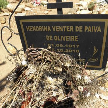 OLIVEIRE Hendrina Venter de Paiva, de 1917-2010