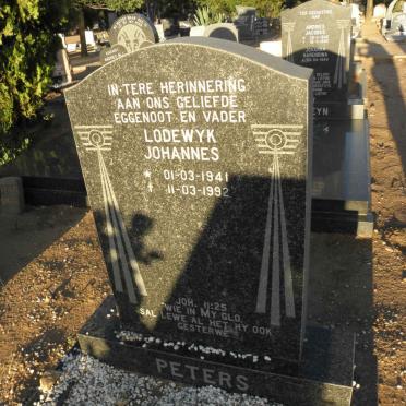 PETERS Lodewyk Johannes 1941-1992