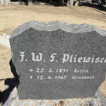 PLIEWISCH F.W.S. 1891-1967