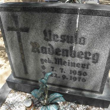 RADENBERG Ursula nee MEINERT 1950-1976