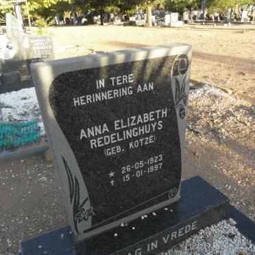 REDELINGHUYS Anna Elizabeth nee KOTZÉ 1923-1997