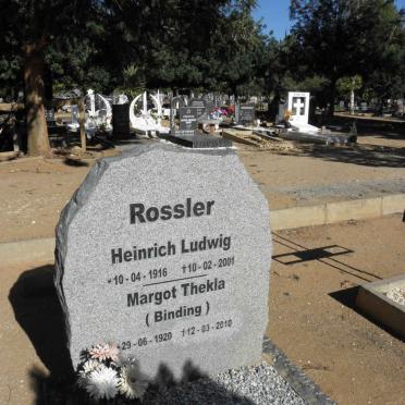 ROSSLER Heinrich Ludwig 1916-2001 &amp; Margot Thekla BINDING 1920-2010