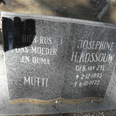 ROSSOUW Josephine H. nee VAN ZYL 1893-1972