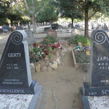 SCHALKWYK Japie, van 1911-1966 &amp; Gerty 1919-2003