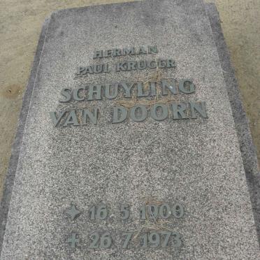 SCHUYLING VAN DOORN Herman Paul Kruger 1900-1973