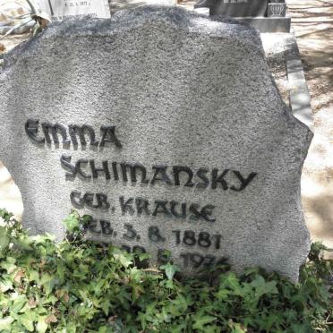 SCHIMANSKY Emma nee KRAUSE 1881-1975