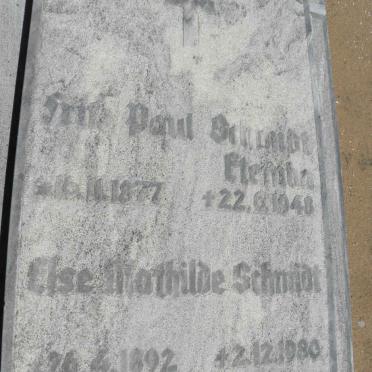 SCHMIDT Fritz Paul 1877-1948 &amp; Else Mathilde 1892-1980