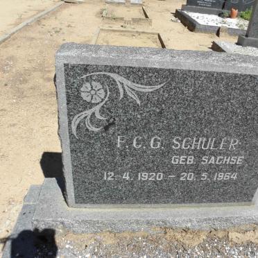 SCHULER F.C.G. nee SACHSE 1920-1964