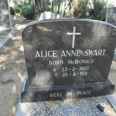 SWART Alice Anne nee McDONALD 1907-1971