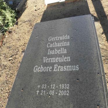 VERMEULEN Gertruida Catharina Isabella nee ERASMUS 1932-2002