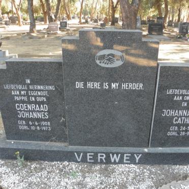 VERWEY Coenraad Johannes 1908-1973 &amp; Johanna Gesina Cathrina 1914-1998
