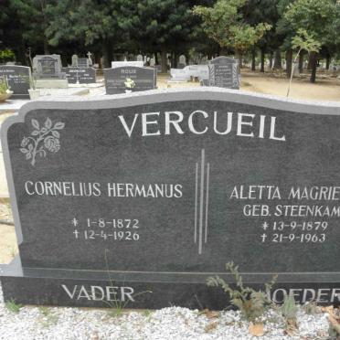 VERCUEIL Cornelius Hermanus 1872-1926 &amp;  Aletta Magrietha STEENKAMP 1879-1963