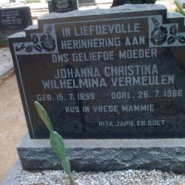 VERMEULEN Johanna Christina Wilhelmina 1899-1986