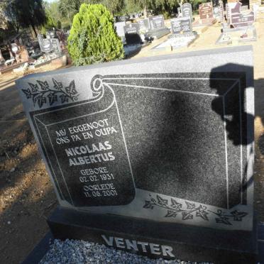 VENTER Nicolaas Albertus 1931-2001