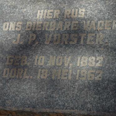 VORSTER J.P. 1882-1962