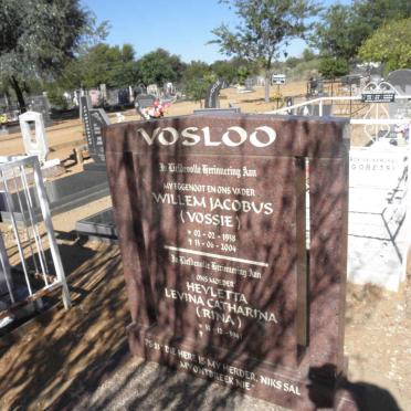 VOSLOO Willem Jacobus 1938-2004 &amp; Heyletta Levina Catharina 1941-