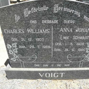 VOIGT Charles Williams 1907-1968 &amp; Anna Johanna SCHWARTZ 1908-1980