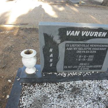 VUUREN Hans, van 1930-2000